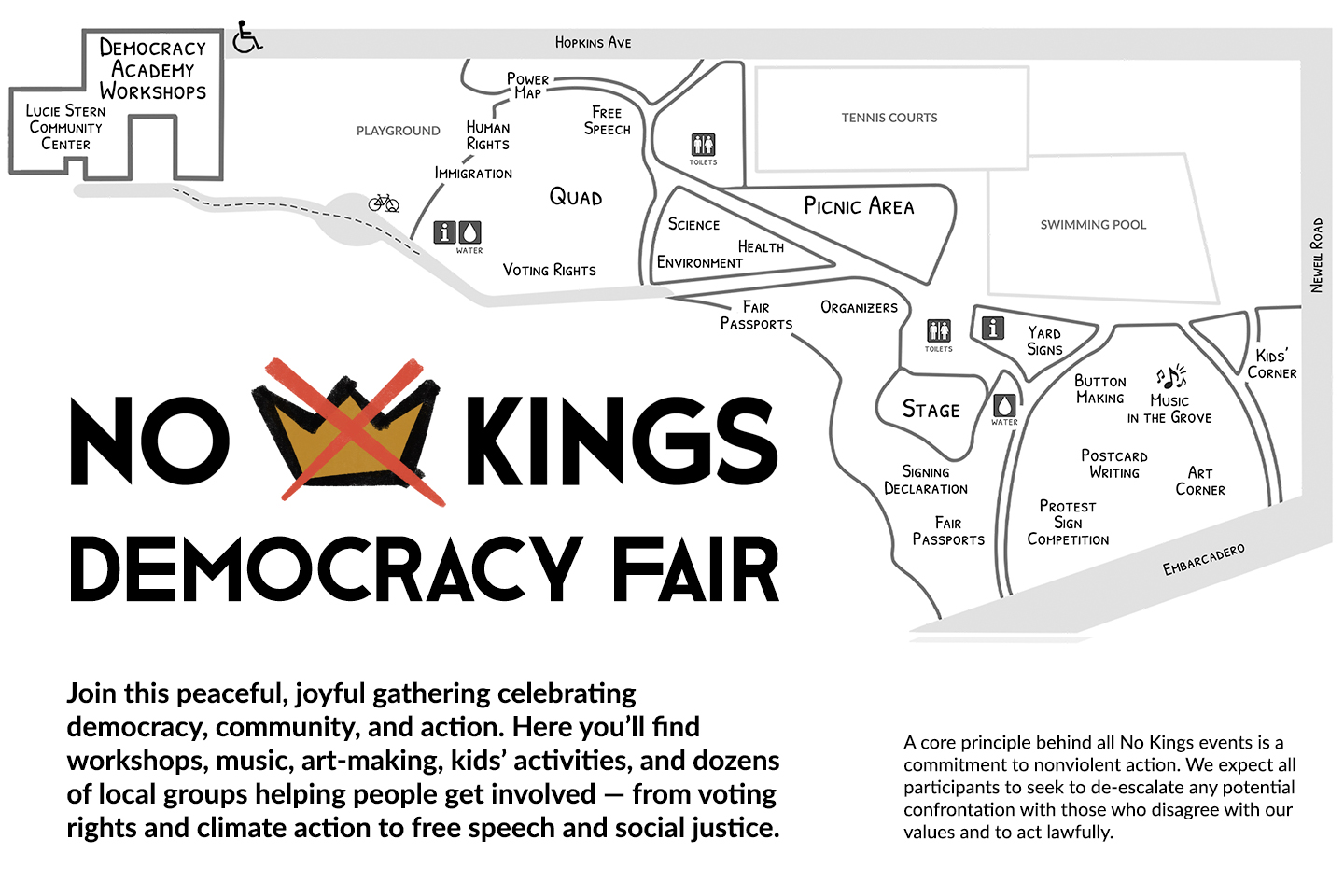 Map of Democracy Fair layout